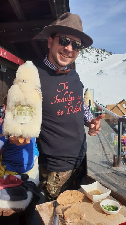 Gerald Fida, Chief Rebel of the Hospiz Alm St Christoph balcony