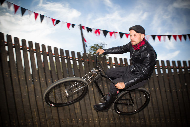 Bill Pollard -  Wearing J-W Gum Boots as part of his â€˜Bomberdromeâ€™ riding attire