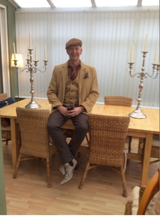 Christopher looking ever the Dandy in his natural snake skin boots!