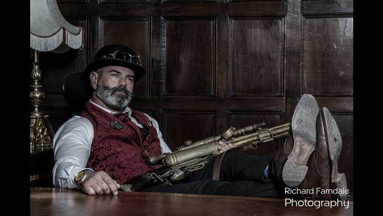 Mr Birley, with his Poe Cricket Derby boots, weapon in hand. World domination beckons!