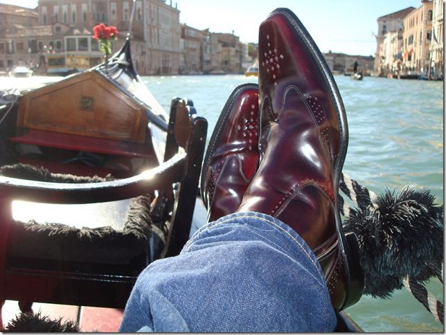 The lovely Stuart Gale and his Twin Zip Hemming Boots atop a Gondola in Venice. Hope you had a wonde