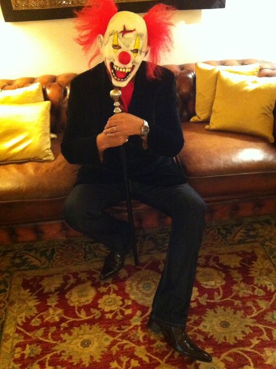 Mark Massingham clowning around in his Rochester Keefs  