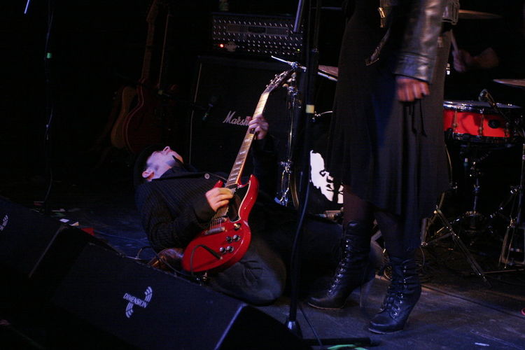 Tomas Marshall on stage with his band Dirty Soul Rockers 