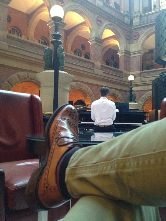 19th century hotel lobby in Sydney. Chillin' with Jeffery West and Ksubi listening to piano player p