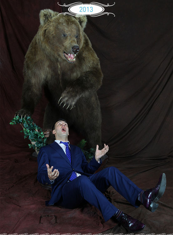 Aris Dreimanis and Bear having a friendly tumble or mauling in slow motion?
