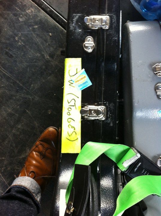 Morrissey's Lead Guitar, Jesse Tobias in Jeffery-West shoes backstage at The Hop Farm Festival. He i