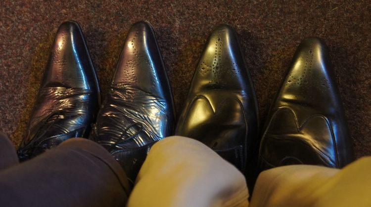 Mark and Connor Richardson showing off their favourite Jeffery-West's , The Rat and The Scalpel 