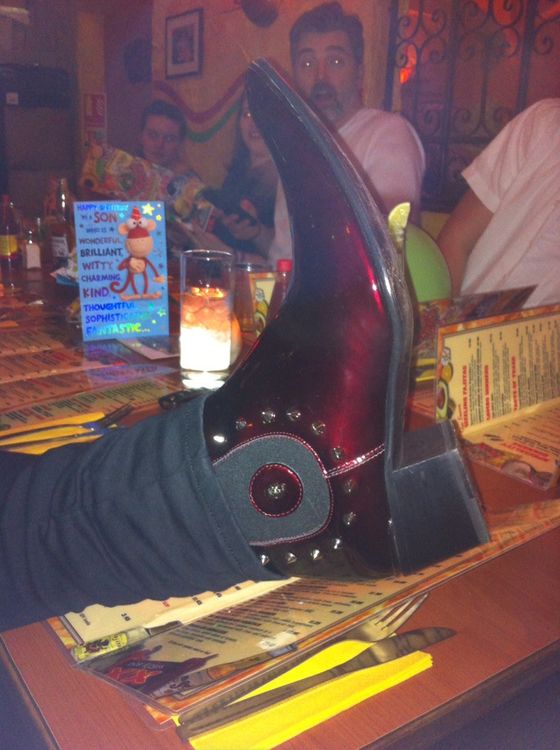 Liesl Massingham, doing it for the girls, in her new Sylvian Spike Chelsea Boots on their first outi