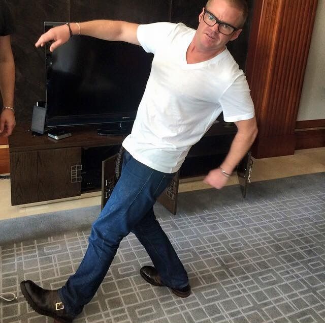 Heston down under, sporting his Jeffery-West Norton Biker Chelsea Boots, for the opening of The Fat 