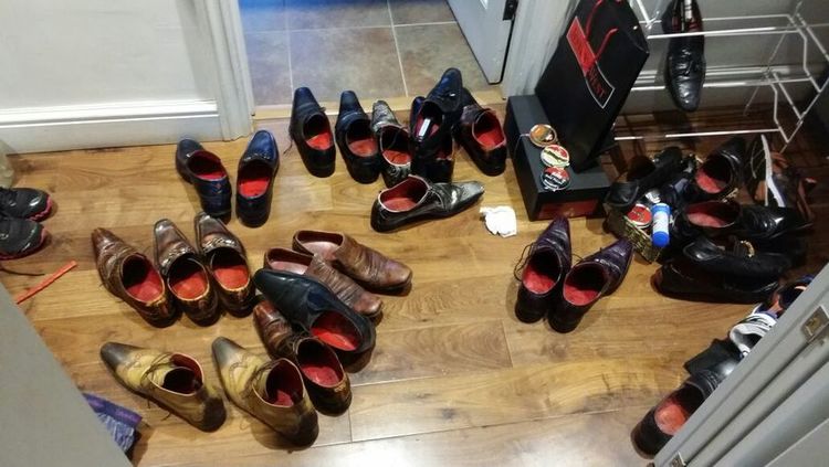 Paul Johnson's collection on polishing day , hopefully there is a glass or two to keep you going.