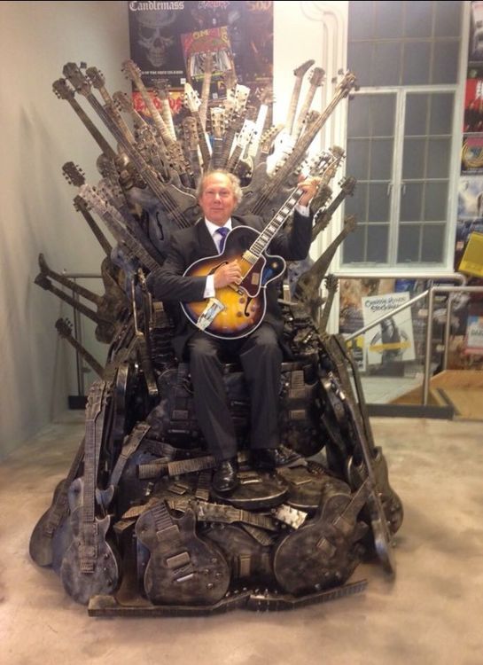 Alan Dublon sitting on a Gibson 