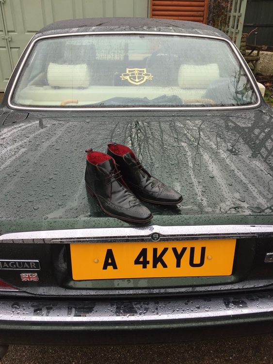 Alex Bonser's green JW boots and Jag displayed in all their glory - what more do you need?