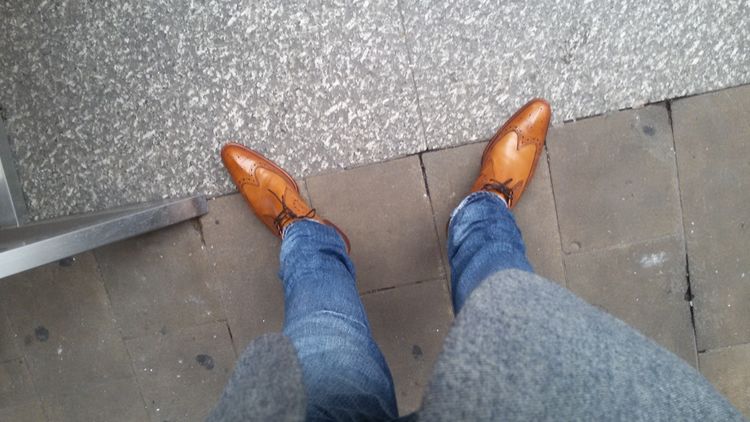 John Finch breaking in a new pair at the 2015 annual  Lunch Of Death!