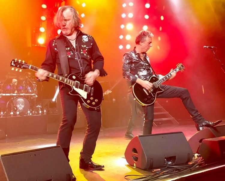 Rock and roll revelry - Thunder's Ben Matthews in his Wolverine boots and Luke Morley in the O'Toole