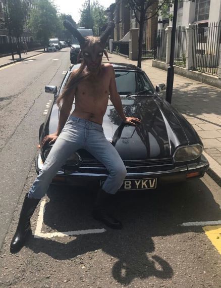 Donnie Darko in his Flashman Charge boots and sinister XJS