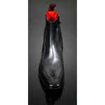 'Nude' Apron front zip boot