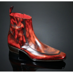 'Nude' Apron front zip boot