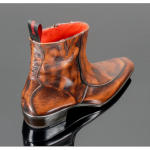 'Nude' Apron front zip boot