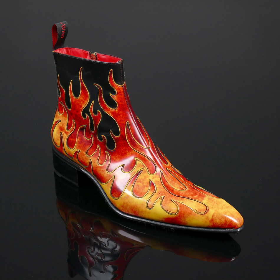 Dilettante 'Hellfire' Flame Zip Boot