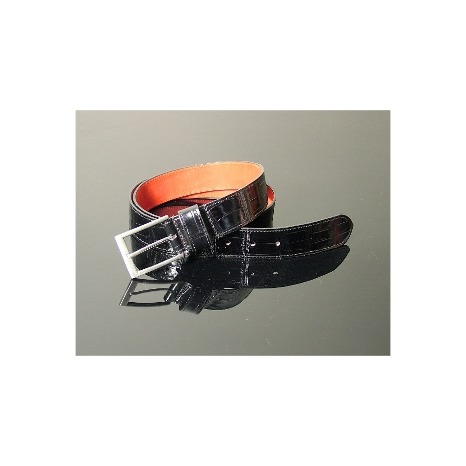 Dirk Jeans Belt - Black Croc