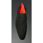 Soprano K630 D'ELEGANCE Black Suede Saddle slip on