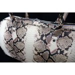 The 'Nightporter' Overnighter Bag - Natural Diamante Snake