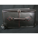 The 'Weekender' Wheeled Suitcase-  Black Pinstripe