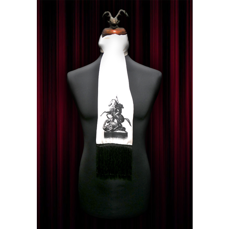 White - St. George and the Dragon Silk Scarf